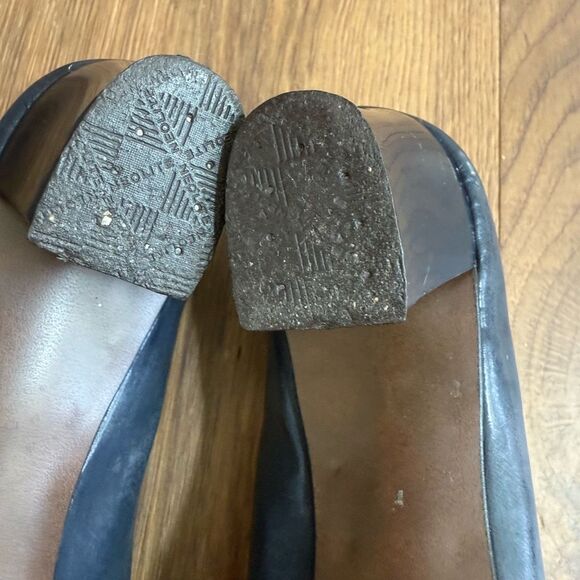 Vintage 60s 70s Imperial Block 2.5” Heel Shoes Navy Blue Black Red Grey 7 - Picture 10 of 11